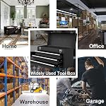 IRONMAX Boîte à outils portative, 20.5’’ Armoire en acier verrouillable avec poignée confortable & 3 Tiroirs, Organisateur d'outils de boîte à outils de rangement lourd pour garage, entrepôt, maison (noir)