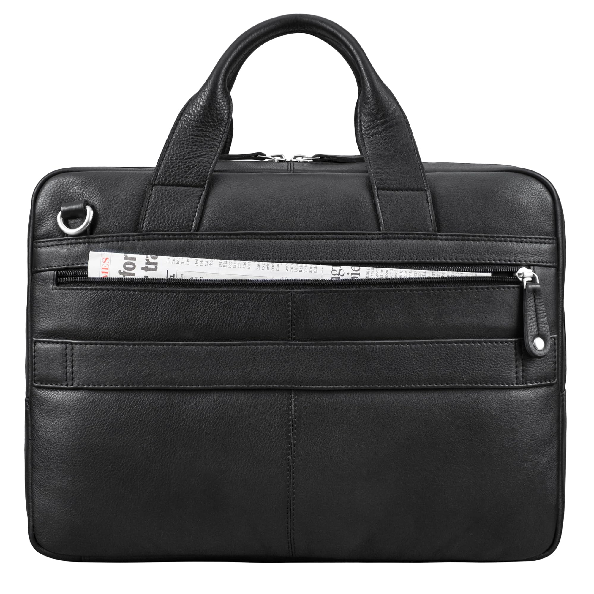 ROYALZ "Houston flache Leder Umhängetasche Herren Damen Mittel-groß - moderne Vintage Ledertasche 14-15 Zoll Laptoptasche Echtleder Business Aktentasche Büro Freizeit