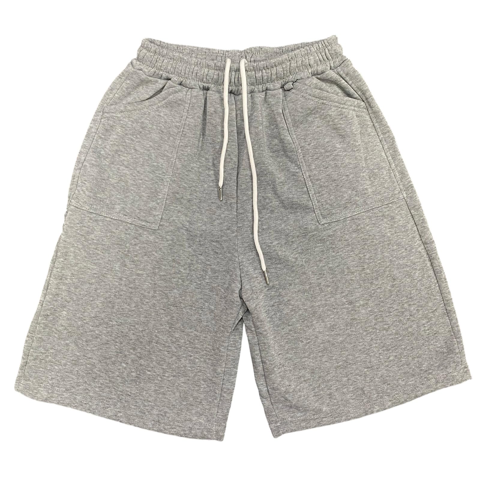 Pantaloni corti da jogging per ragazzi, vestibilità regolare, con elastico in vita, traspiranti, sportivi, comodi, morbidi, leggeri, tinta unita