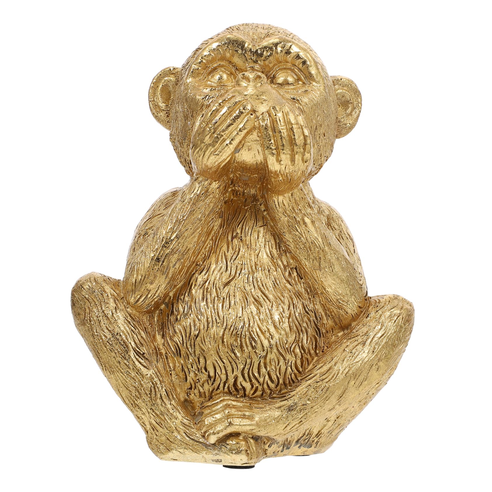 HANABASS 3 Statue, Resin Gold Monkey Decor Hear No Evil Speak No Evil Statues, for Home Office Desktop Shelves Decoration, Golden