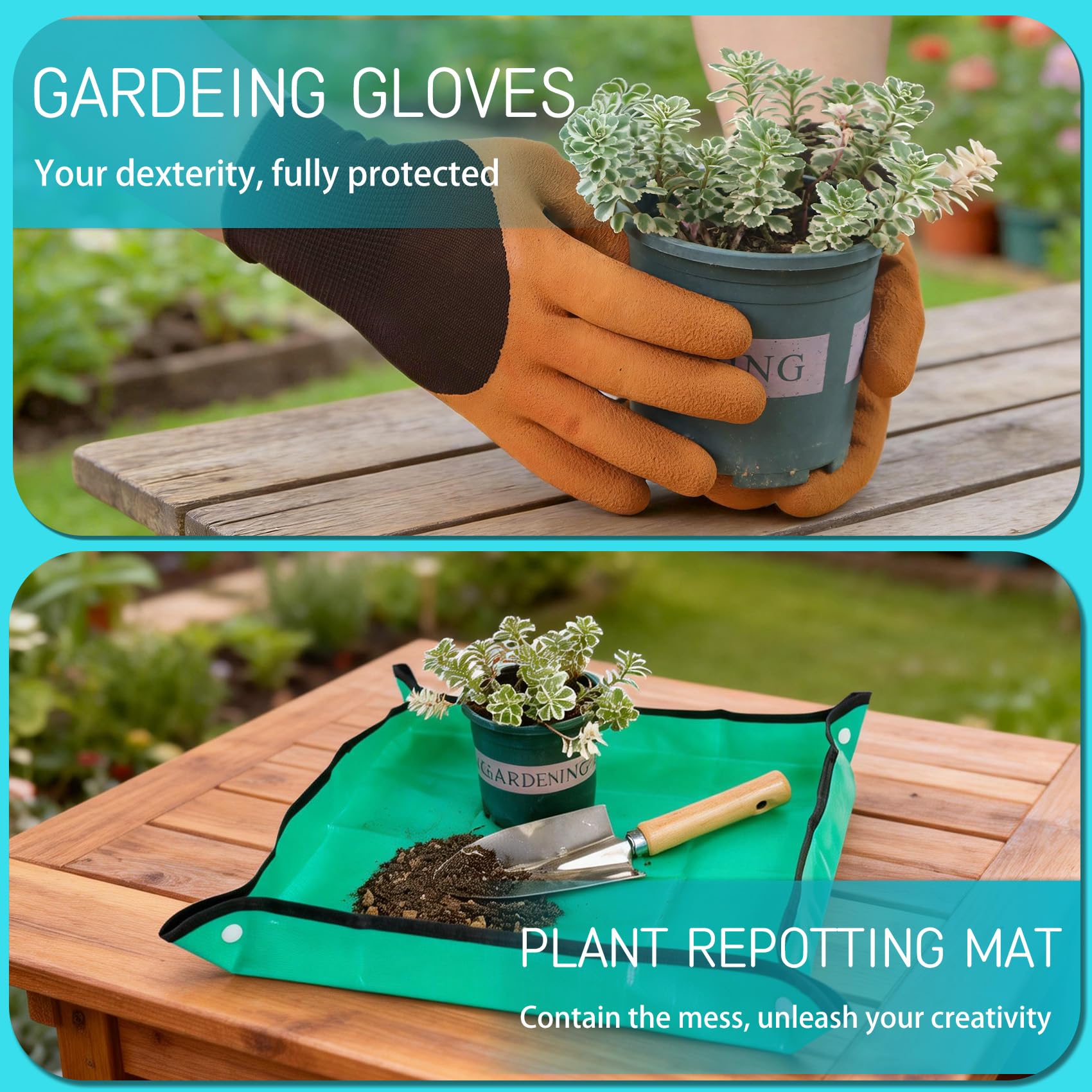 Kit de Jardinage Robuste 10 pièces en Acier Inoxydable avec sécateur Gants et Sac de Rangement idéal pour Femmes et Hommes Un Cadeau Parfait pour Les jardiniers