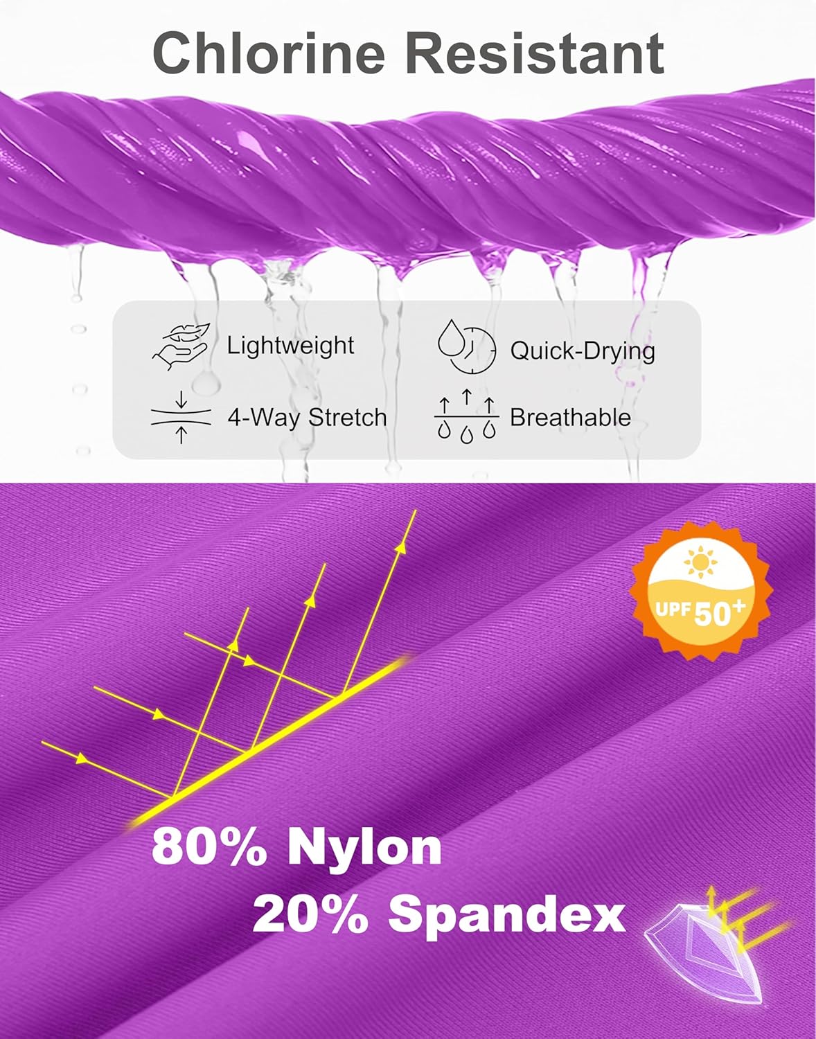 Women's 7" High Waisted Swim Board Shorts Quick Dry Beach Swimsuit Bottom Shorts for Women with Liner Pockets - Image 6