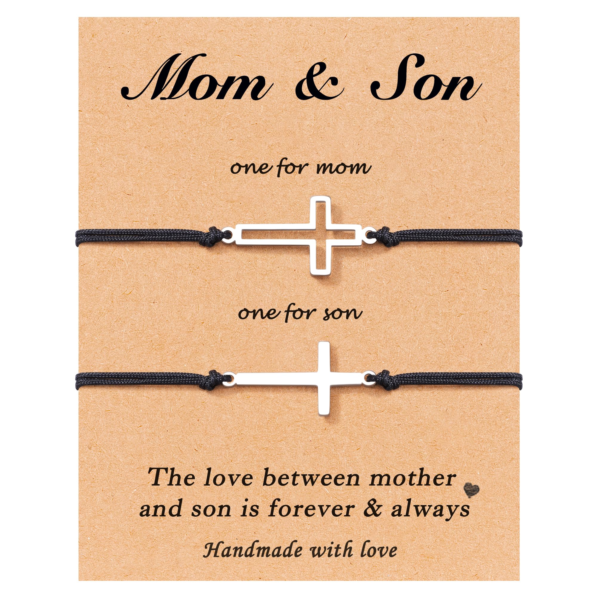 Cross Matching Bracelets Gifts Ideas for Fathers Day Mothers Day Christmas Birthday