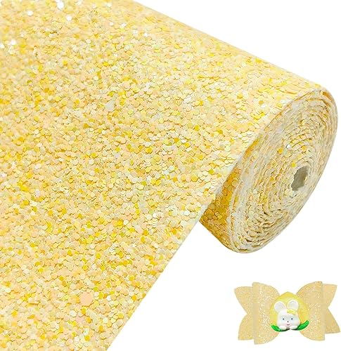 Greatdiy Rollo de piel sintética brillante azul marino con purpurina gruesa de 12 x 52 pulgadas, tela de piel sintética de color sólido brillante