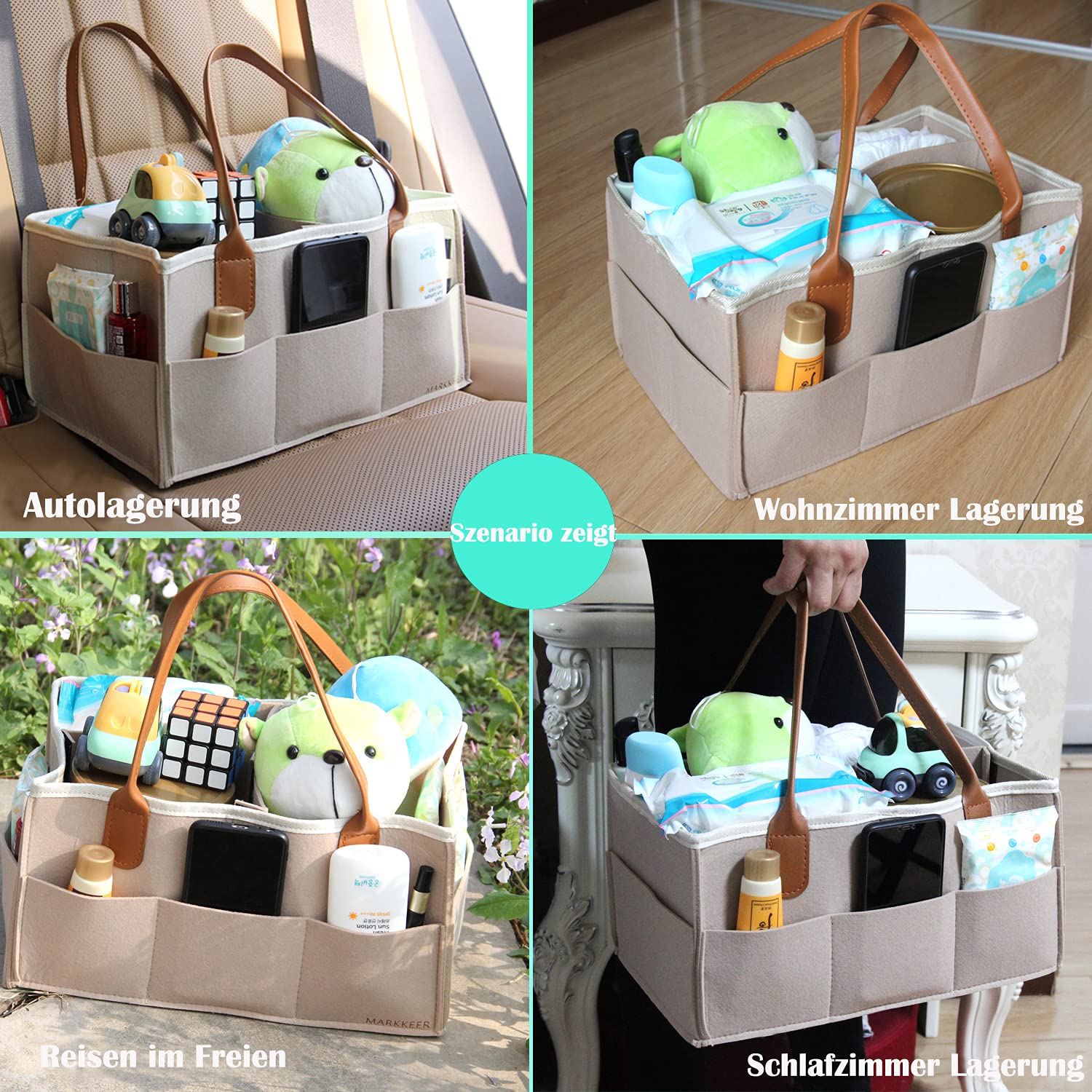 Organisateur à Langes Bébé Portable, Panier De Rangement Pour Lingettes Et Essentiels Nouveau Ne Cadeau Naissance 90220354