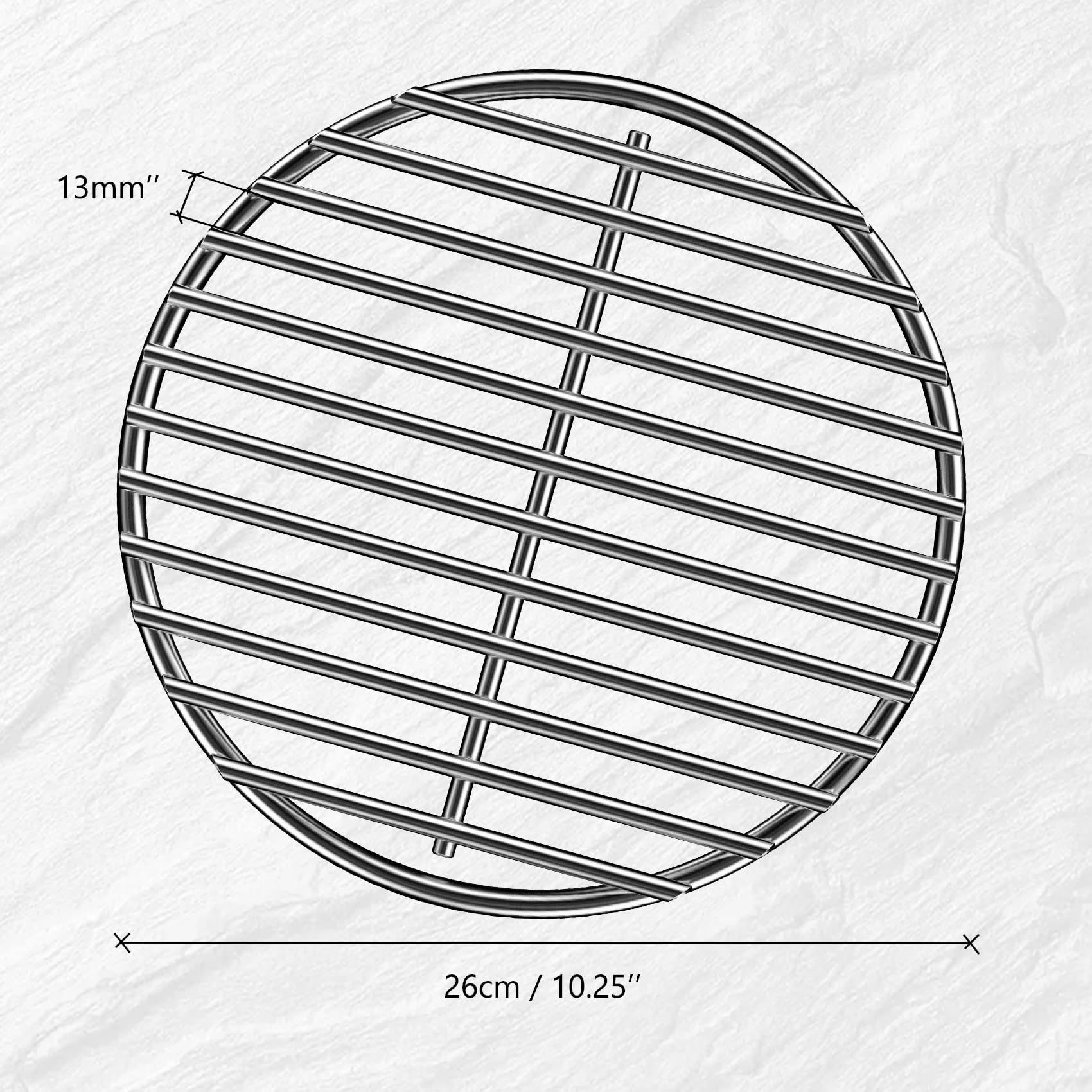 Onlyfire stainless steel High Heat Charcoal Fire grate per Kamado Joe Classic e la maggior parte degli altri Kamado grill, 10 1/2 inch