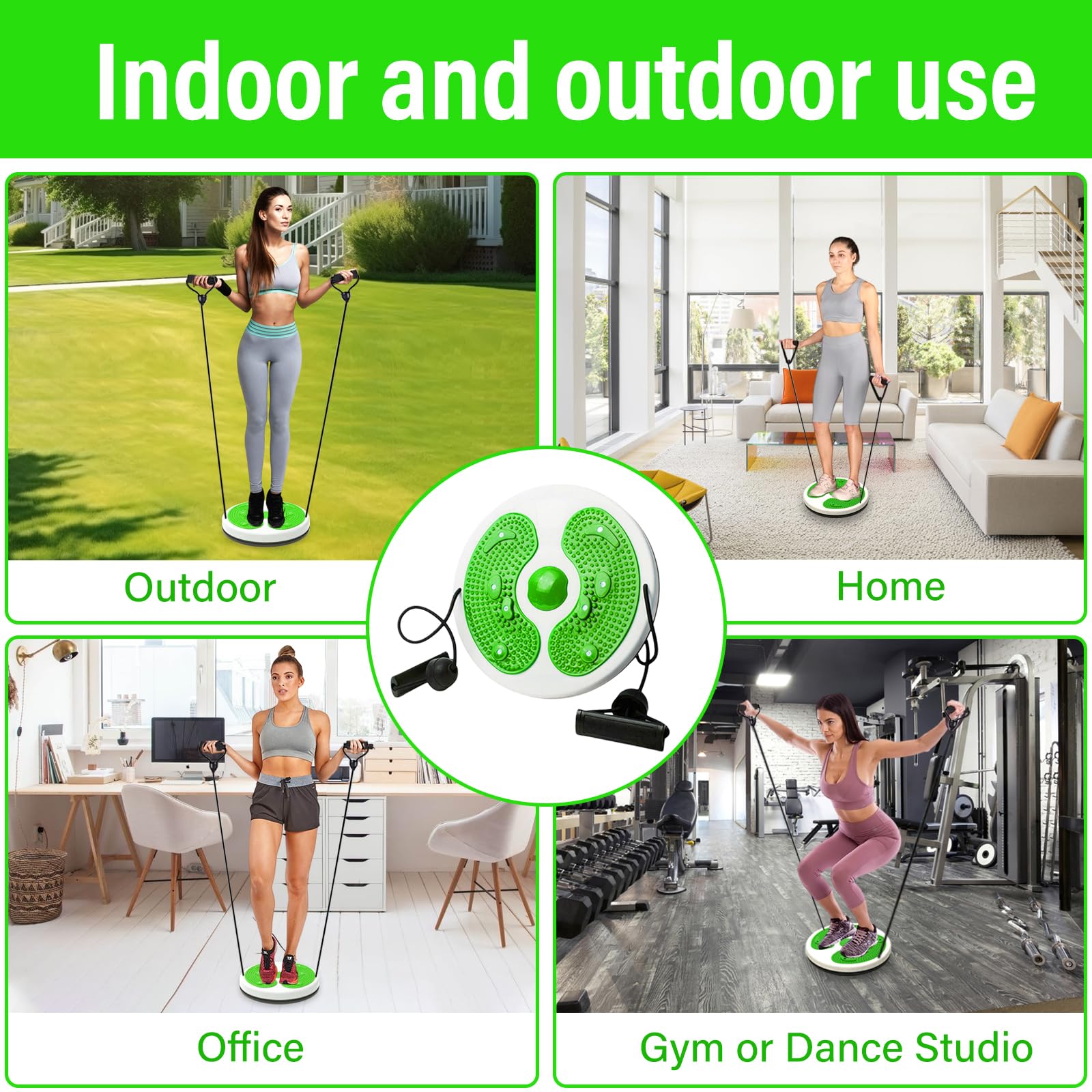 Twist Waist Disc Board, Disco Rotante Fitness con Fune di Trazione Breaking Limits Slimmy Pedana Rotante Dimagrante Multi-funzionale massaggio ai piedi magnetico Attrezzatura per il fitness