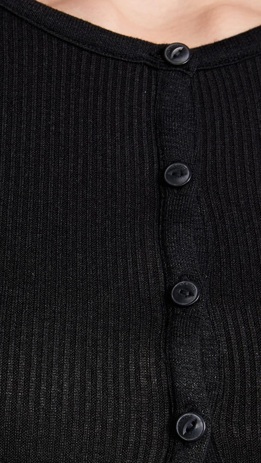 rag & bone Women's The Rib Knit Henley Top - Image 6