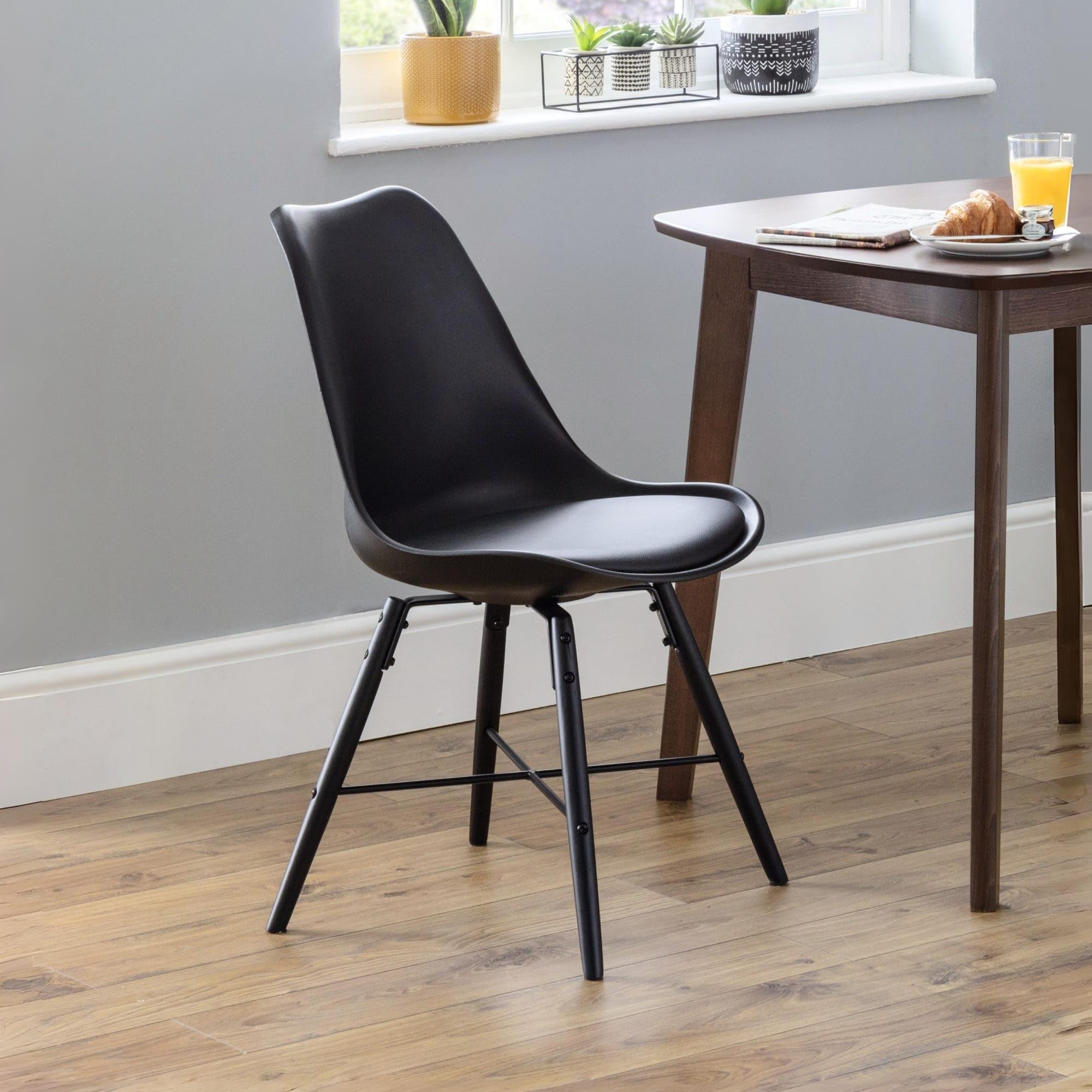 B&Q -  Set Of 2 Kari Dining ChairsBlack Seat & Black Legs