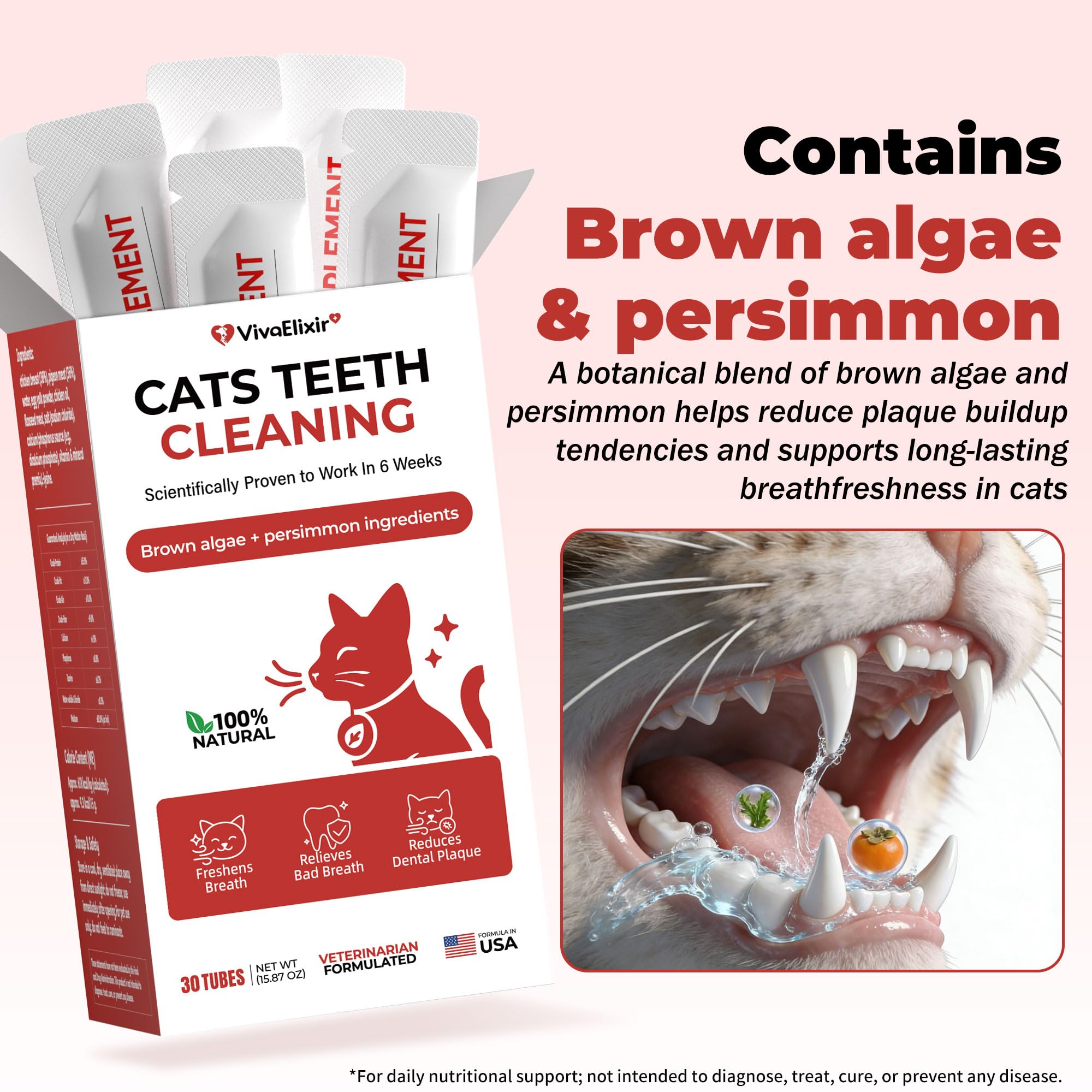 Cat Dental Care & Cat Teeth Cleaning Gel Treat for Cats – Dental Care for Cats, Cat Oral Care to Freshen Cat Breath, Help Reduce Plaque Buildup, Cats Bad Breath Support with Papain, MCC - image 5
