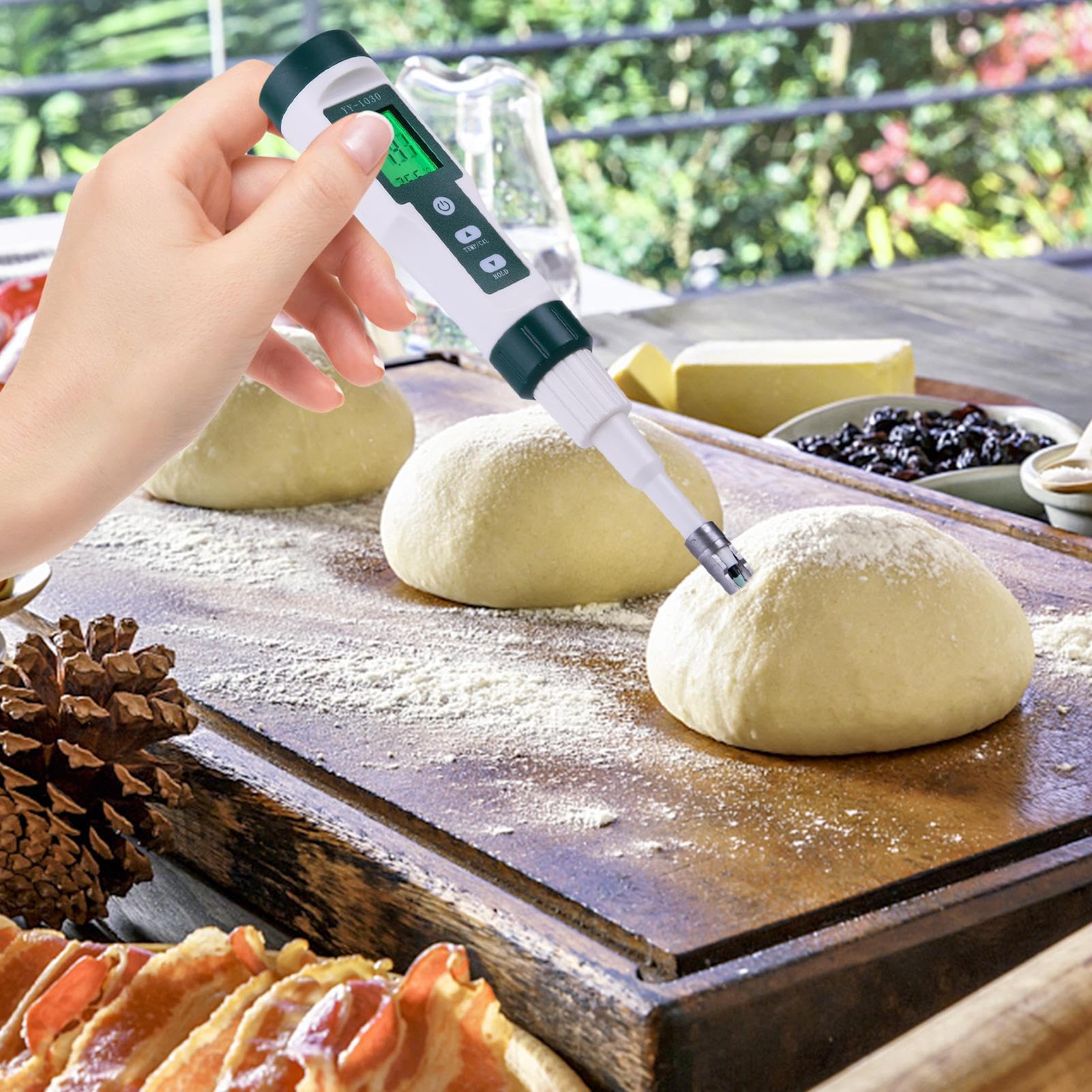 Misuratore di PH Digitale: Strumento di misurazione della Sicurezza | alimentare portatile con sensore di sonda preciso | Dispositivo di controllo della qualità della cucina, laboratorio di cucin