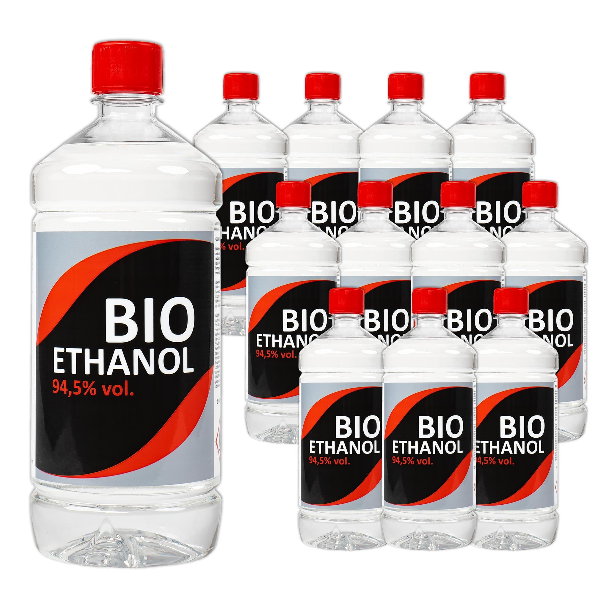 Premium Kaminbrennstoff 94,5% – Geruchlos & Rauchfrei – Flüssiger Brennstoff für Ethanolkamine & Feuerschalen – Innen- & Außenbereich – 12 Liter