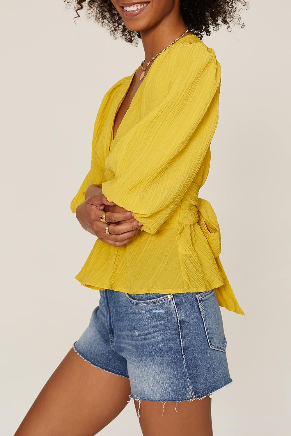 Louna Rent The Runway Pre-Loved Yellow Smocked Blouse