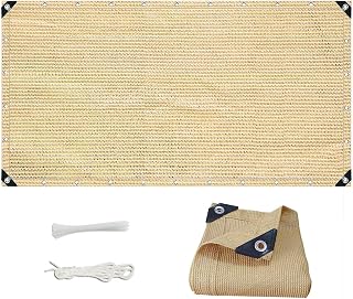 Sonnensegel Terrassenüberdachung 500x700cm, Sonnenschutz Stoff UV-Schutz Sonnensegel Stoff Meterware mit Befestigungsschnur für Gewächshäuser, Garten - Beige