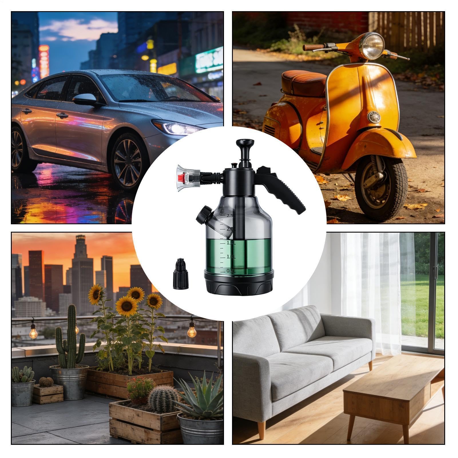 Car Foam Sprayer - Handheld Foamer Washer With Adjustable Bozzles,Hand Pump Foam Sprayer - For Car Detailing Truck Motorcycle SUV Vehicles Garden