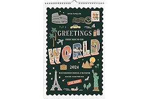 Rifle Paper Co. 2024 Wall Calendar: Greetings From Around the World