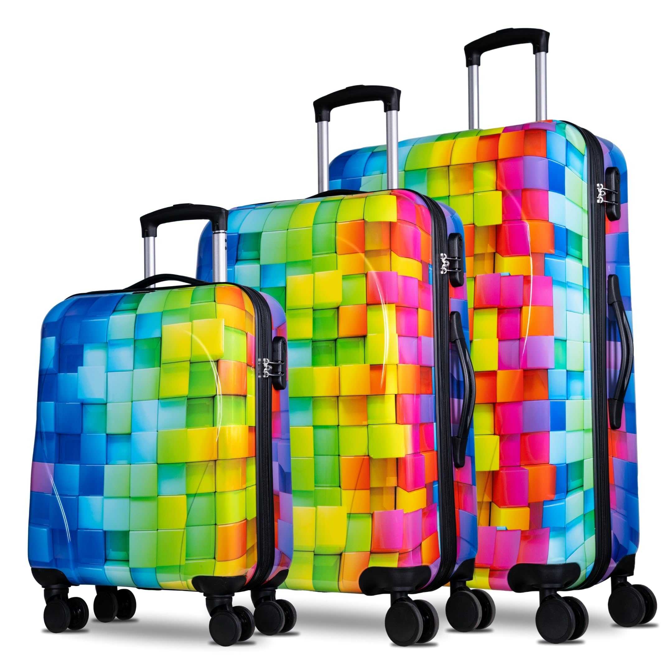 NOWI Kofferset Santa Cruz – 3-teiliges Koffer Hartschale aus ABS mit Zahlenschloss, 4 Doppelrollen, Dehnfalte, 360° drehbar, leicht & robust – Reisekoffer mit Rollen Set in Größe M, L, XL
