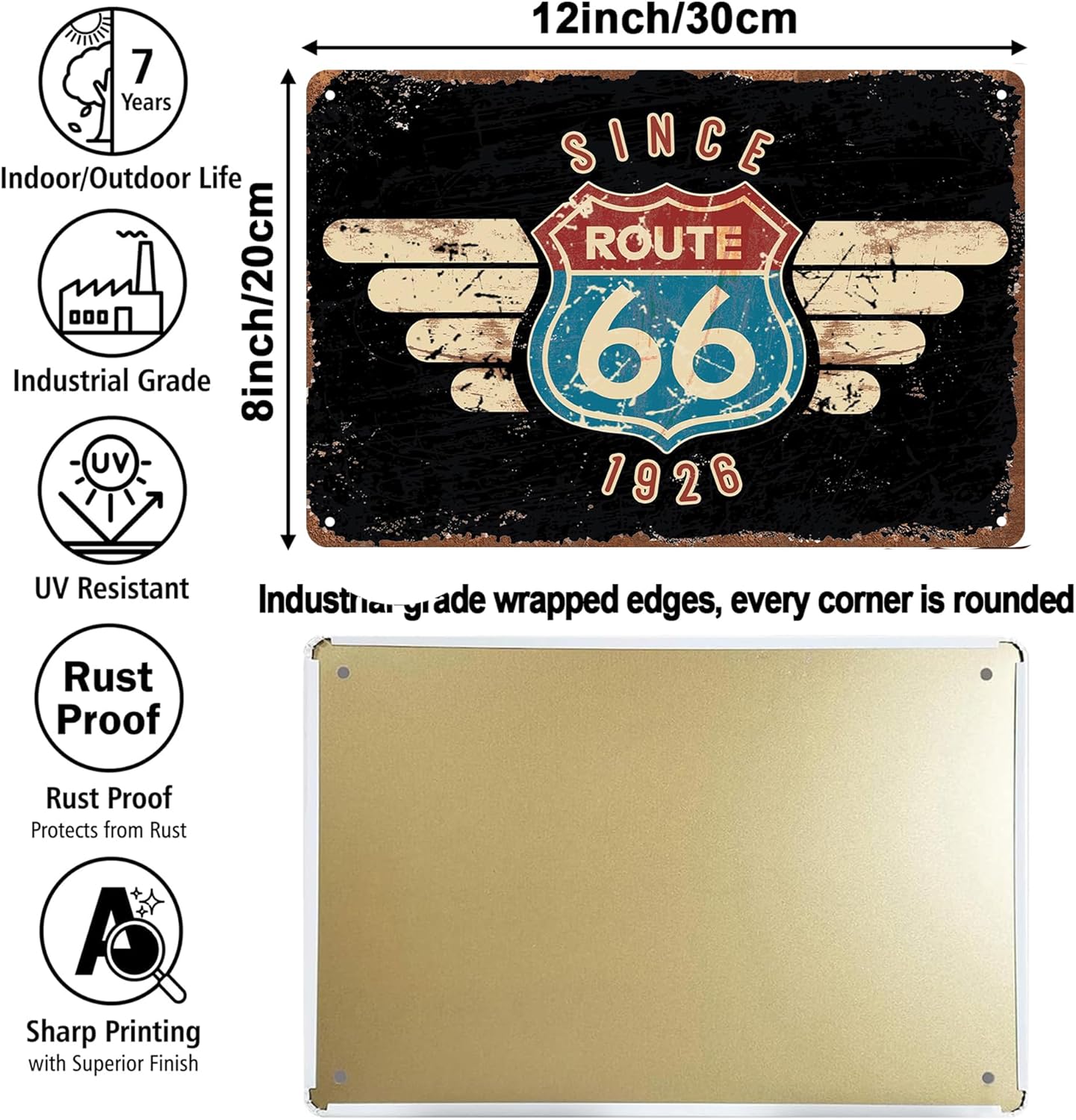 7 Pcs Vintage Metal Tin Signs Retro Garage Signs For Men Wall Decorations Old Car Shop Posters Oil And Gas Station Sign Man Cave Decor 8×12 Inch（7pcs）