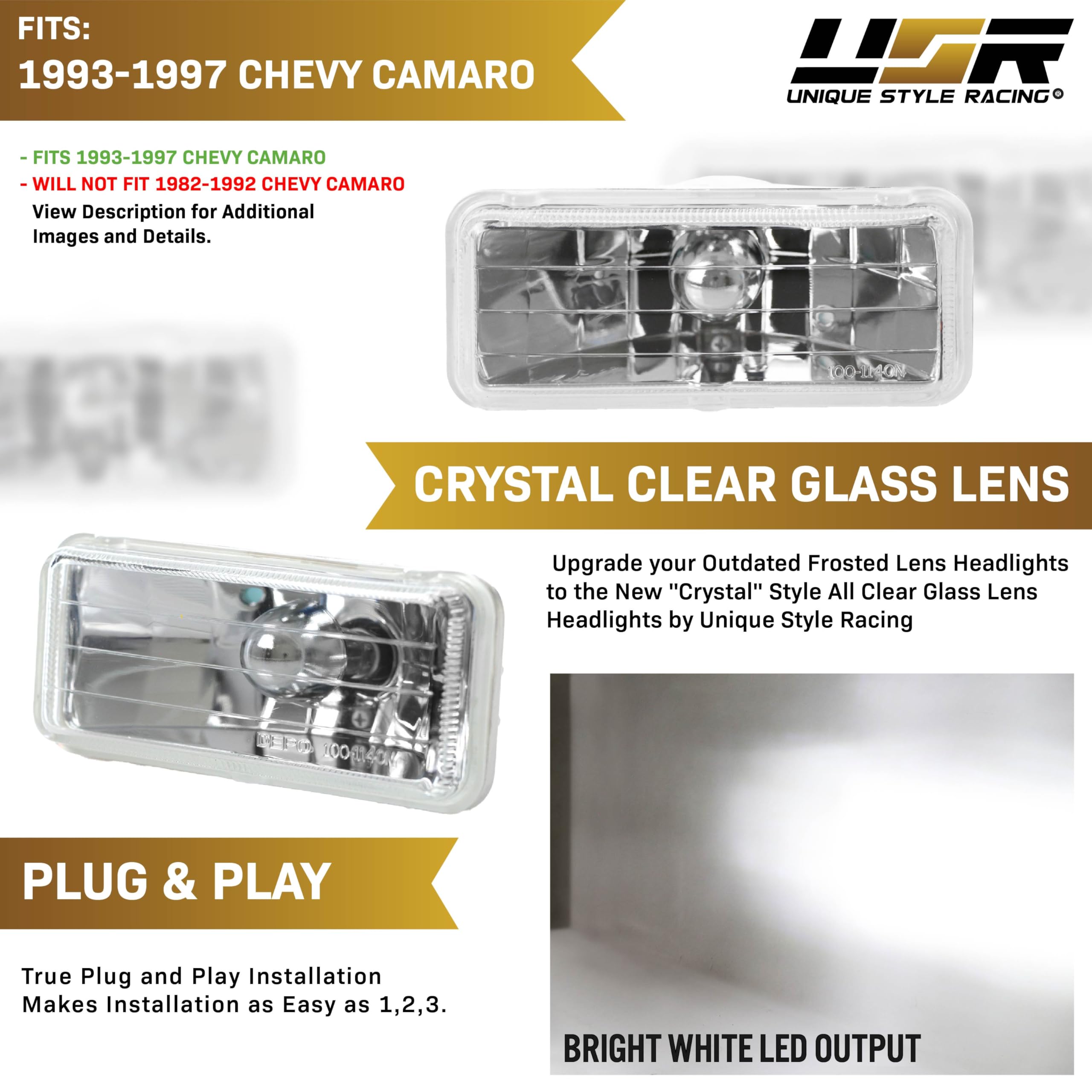 Euro Clear Headlights Euro Crystal Clear Headlight Assembly With Wiring ...
