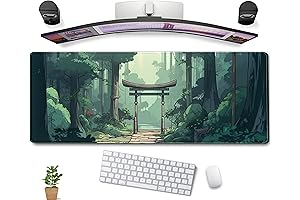 Japanese Green Forest Desk Mat - Enchanting Desk Organizer and Art for...
