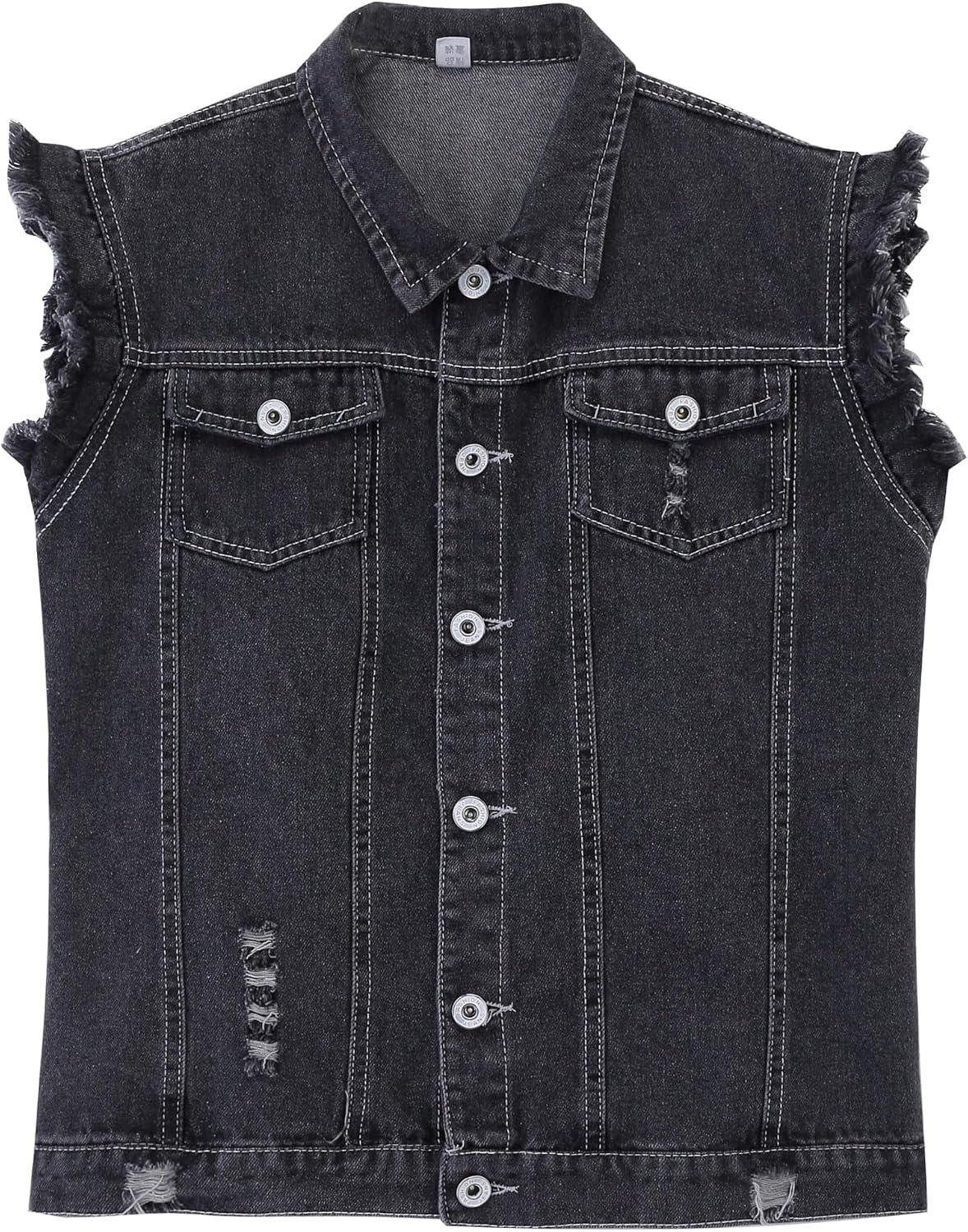 Kids Biker Denim Vest for Boys & Girls | Western Motorcycle Jean Jacket Sleeveless Top for Teens 3-14 Years