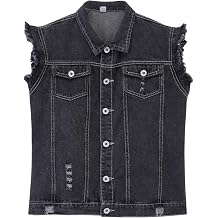 Kids Biker Denim Vest Western Motorcycle Jean Jacket for Boys Girls 3-14Y