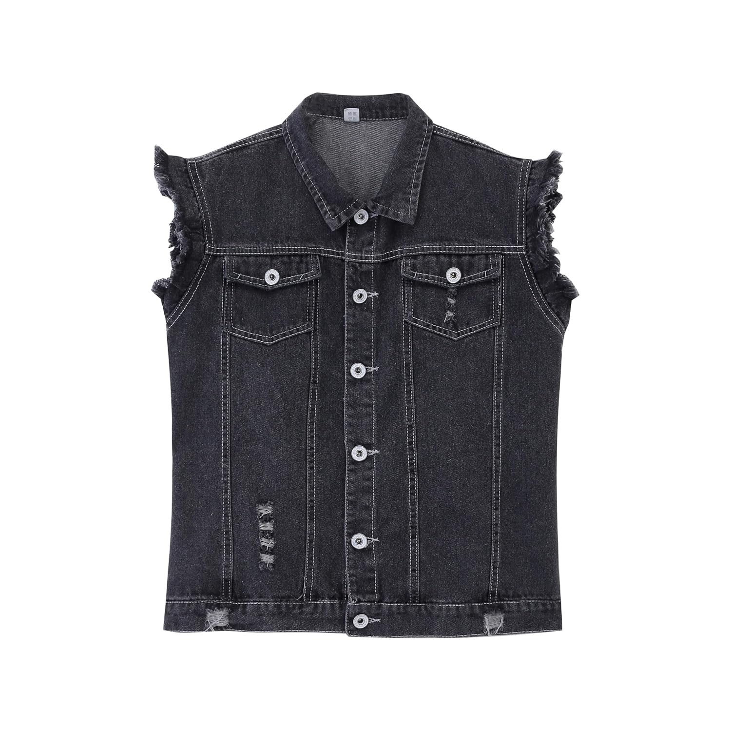 Kids Boys’  Sleeveless Denim Jacket Vest Black Blue Denim Age 7-14 Years www.denim.fit
