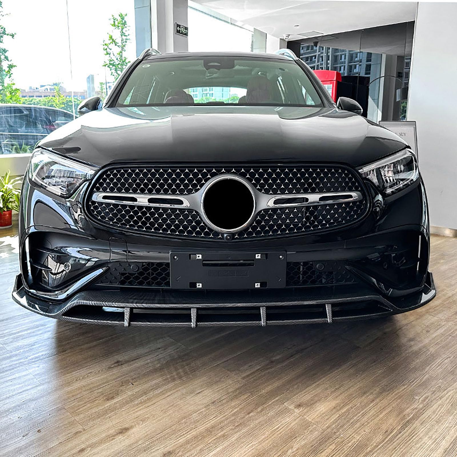 Kompatybilny z Mercedes-Benz GLC-Class X254 GLC260 300 AMG 2023+, przedni spojler, samochodowy zestaw do stylizacji samochodu, akcesoria zewnętrzne, błyszczący czarny