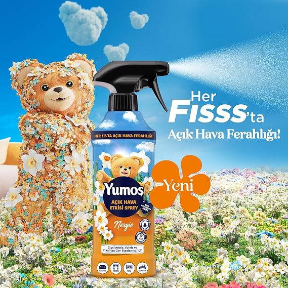 Yumoş Outdoor Effect Spray Clothes Spray Narcissus 430 Ml for Hard-to-Wash Items