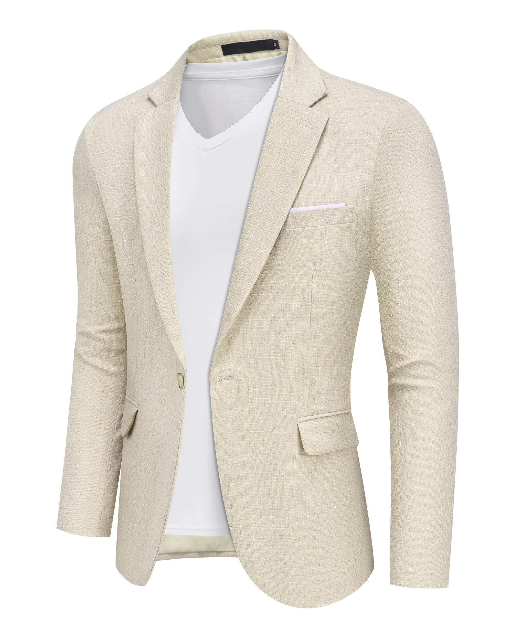 Blazer Hombre Elegante 1 Botón Regular Fit Chaqueta Traje Americana Casual Negocio Oficina Boda Evento Formal Primavera Verano Entretiempo