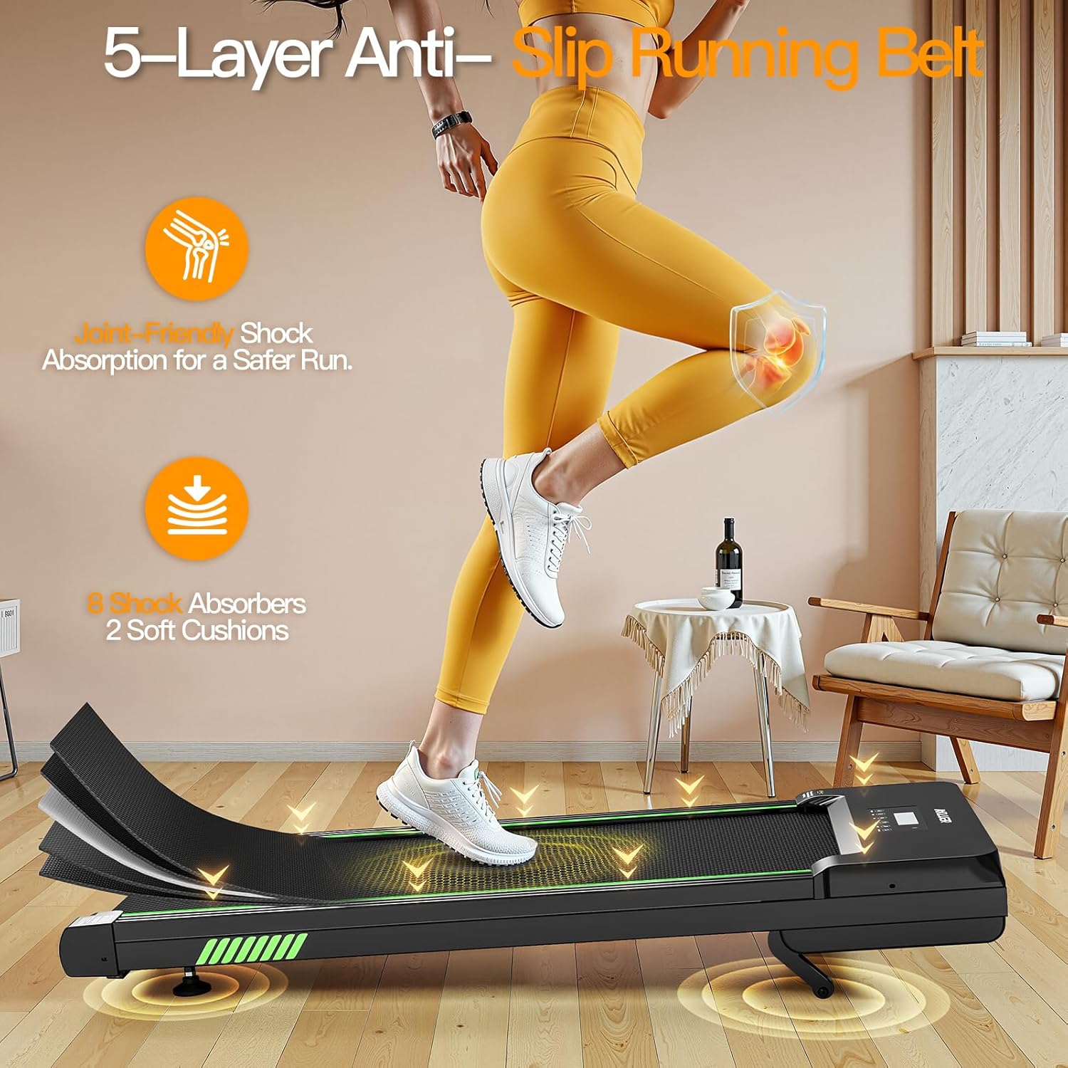 Akluer Walking Pad with 12% Auto Incline, Under Desk Treadmills for Home and Office, Portable Treadmill with Smart App Scenic Routes & Bluetooth Speaker for Home Hiking