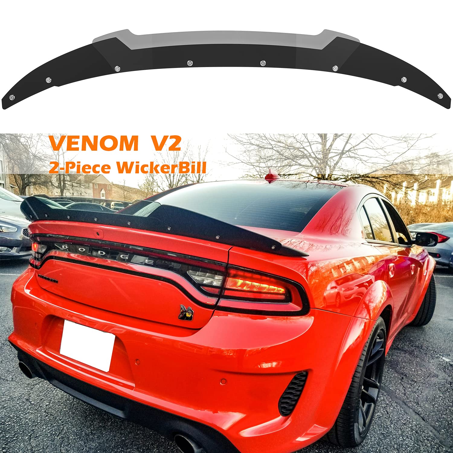 Bonbo Rear Wicker Bill Spoiler Venom V2 for Dodge Charger 20152021 SRT