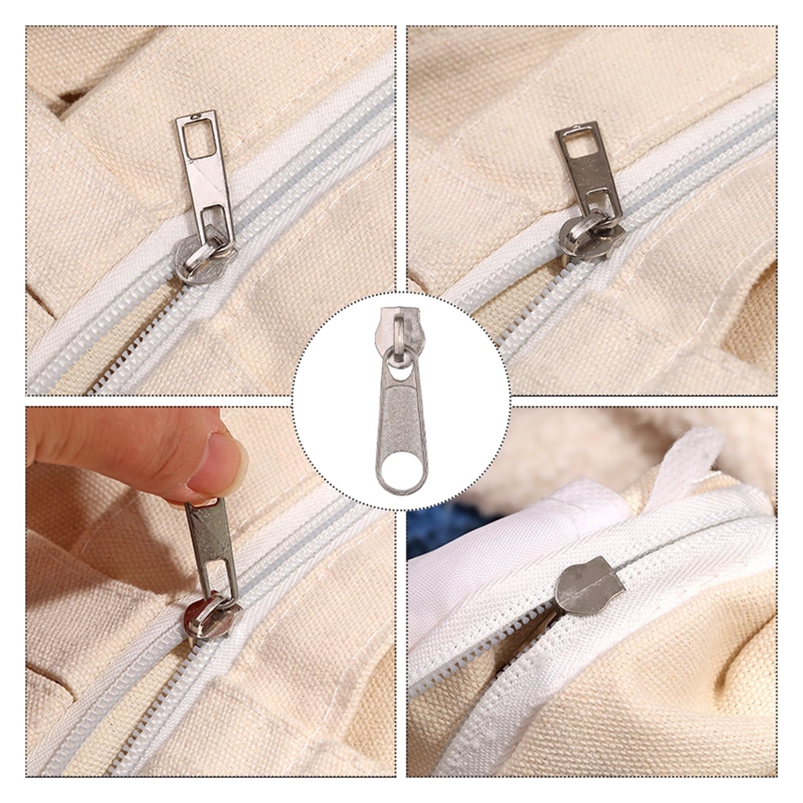 Tirones para deslizamientos de cremallera de metal 8 Uds. Cremalleras de Metal, cremalleras de nailon, chaqueta, bolso, monedero, bolsillos, reparación de cabezales de cremalleras, Kits de reparación,