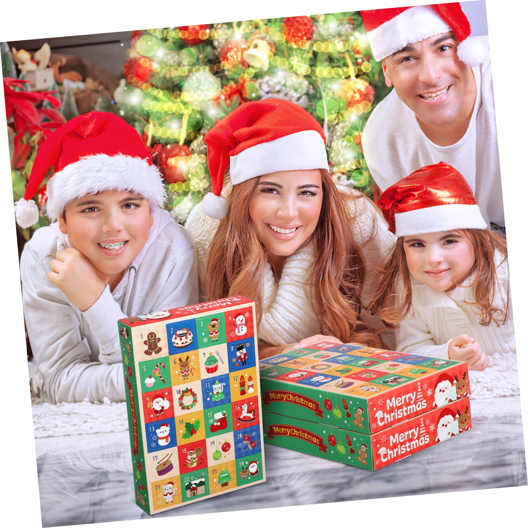 Gatuida 5 Pièces Boîtes à Compartiments Boîtes Cadeaux Papier Vides Pour Noël Personnalisables Contenants Cadeaux De Noël