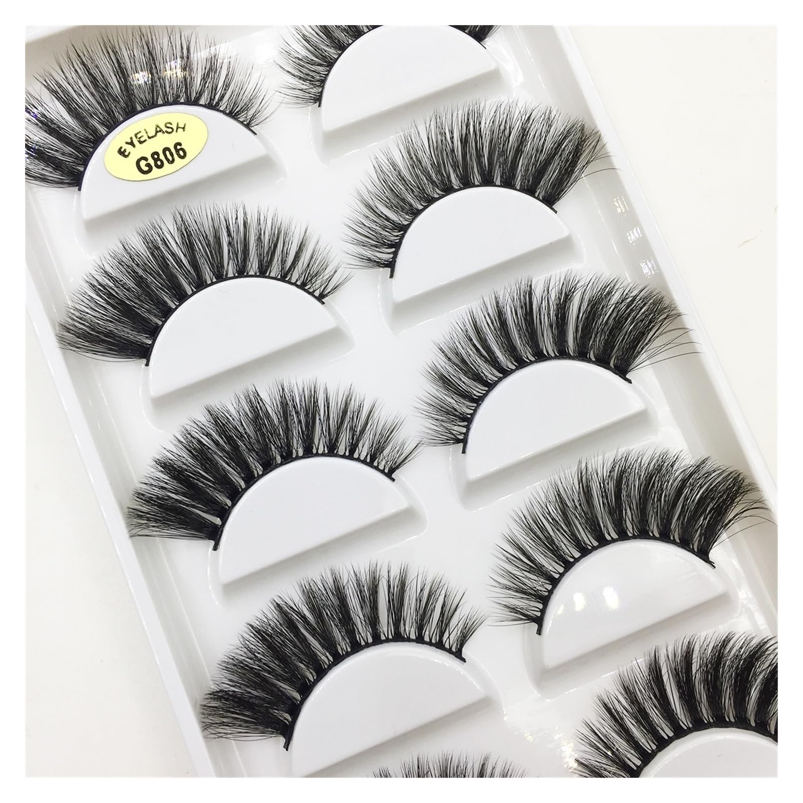 UAMOU 10/50 Boxen 5 Paar 3D Nerz Falsche Wimpern Weiche Wimpern Make-up Wimpern Faux Cils Cilios Maquiagem Cheerfully (Color : 5Pairs G810, Size : 10 Boxes 50 Pairs)