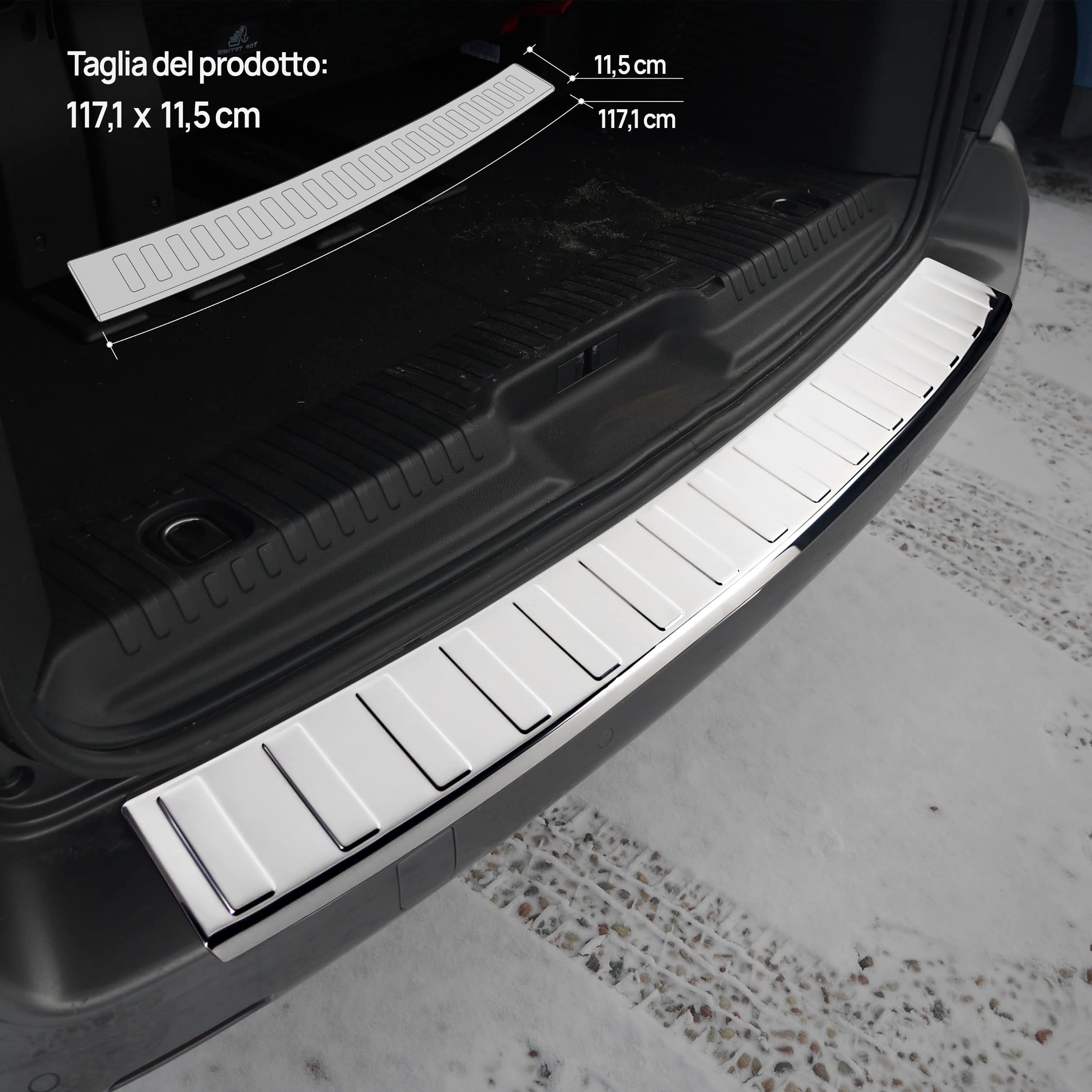 CHROMEMASTER | Protezione paraurti Posteriore | Compatibile con Citroen Jumpy dal 2016 | Acciaio INOX lucido/cromo | Protezione paraurti protegge la vernice del paraurti dai graffi