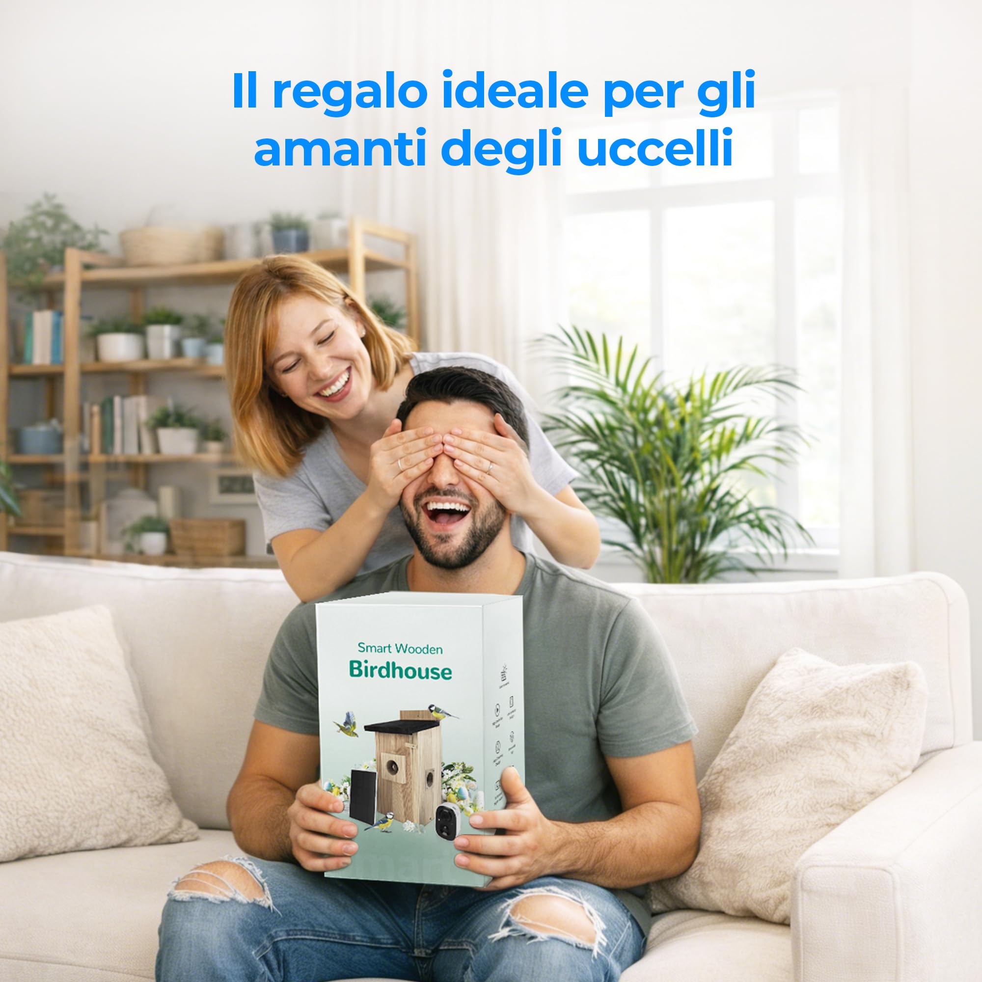 Casetta per Uccelli con Videocamera - Nido per Uccelli con Telecamera 4MP, Osservazione Nidificazione in Diretta, Alimentazione Solare, Impermeabile IP65, Kit Fai da Te