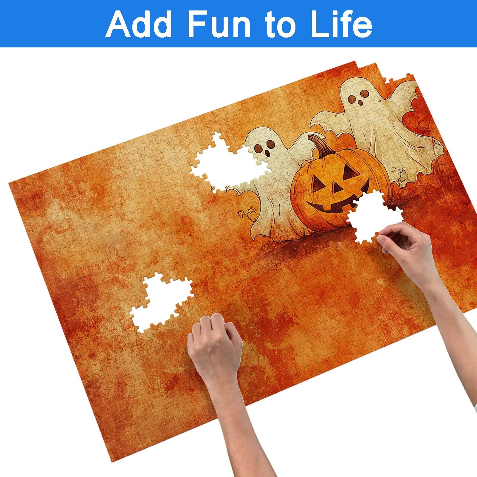 Puzzle 1500 sztuk Halloween, lewa łamigłówka 1500 sztuk sztuki dla dorosłych i dzieci, rozmiar: 87 x 57 cm, drewniane puzzle dla dorosłych z wykwintnym pudełkiem do pakowania, pomysł na prezent dla