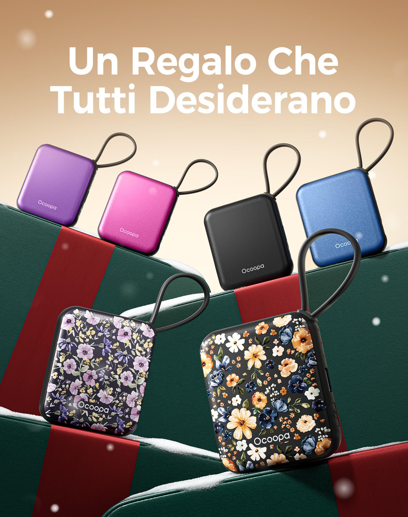 OCOOPA Scaldamani Elettrico 2 Pezzi, Portatile Scalda Mani USB Ricaricabile 4000mAh, 3 Livelli fino a 52°C, Utile Regalo di Natale, Ideale per Sci Invernale, Viaggi e Attività all’Aria Aperta,UT5 Nano