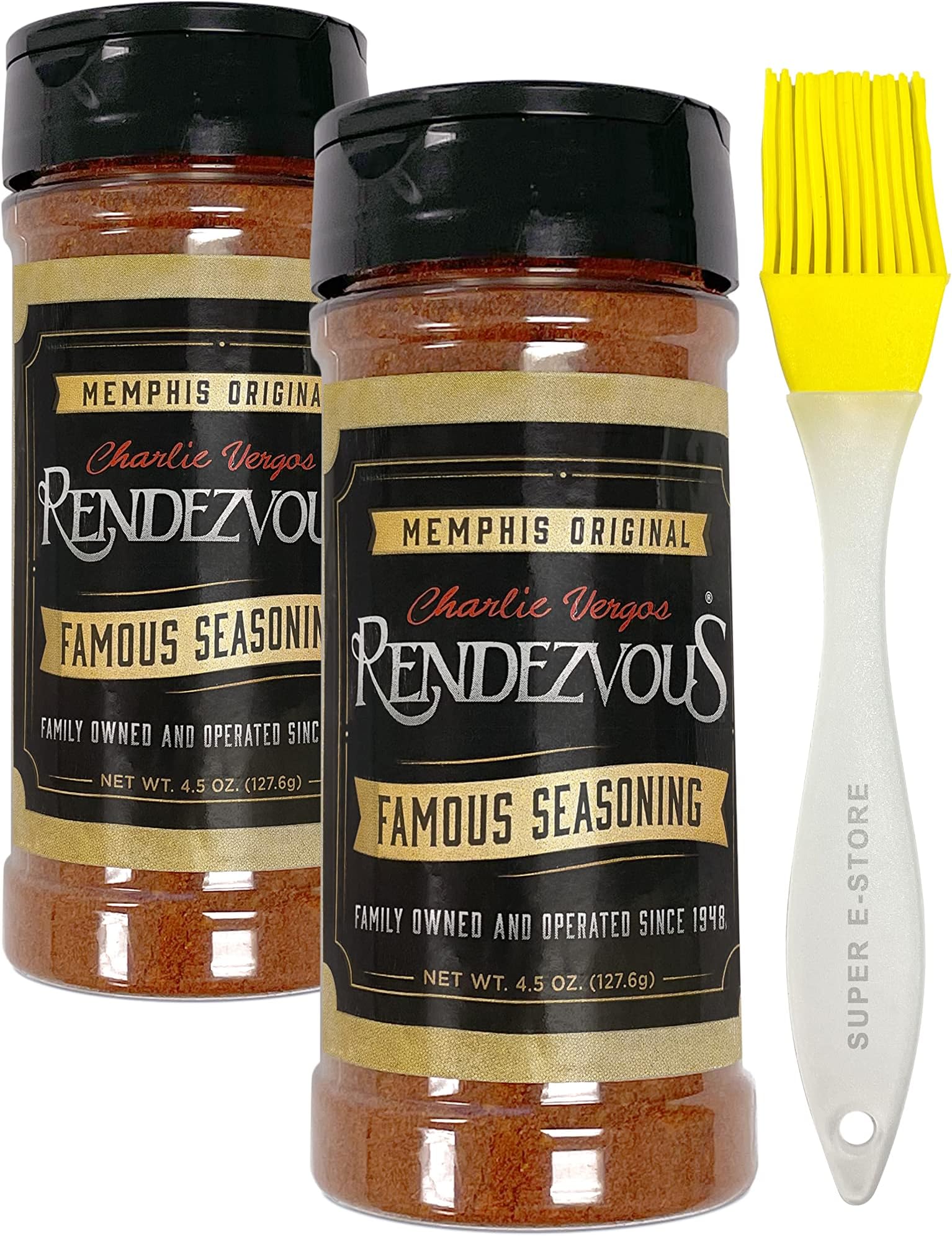 Charlie Vergos Rendezvous Famous Memphis Barbecue Dry Rub Seasoning (4.5 oz) *2-Pack*