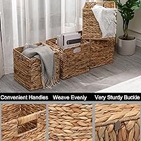 Vista 3 de 12x12in Storage Baskets Set of 4 Water Hyacinth Baskets,Foldable Handwoven Storage Cubes,Wicker Cube Baskets Laundry Organizer Totes for Home