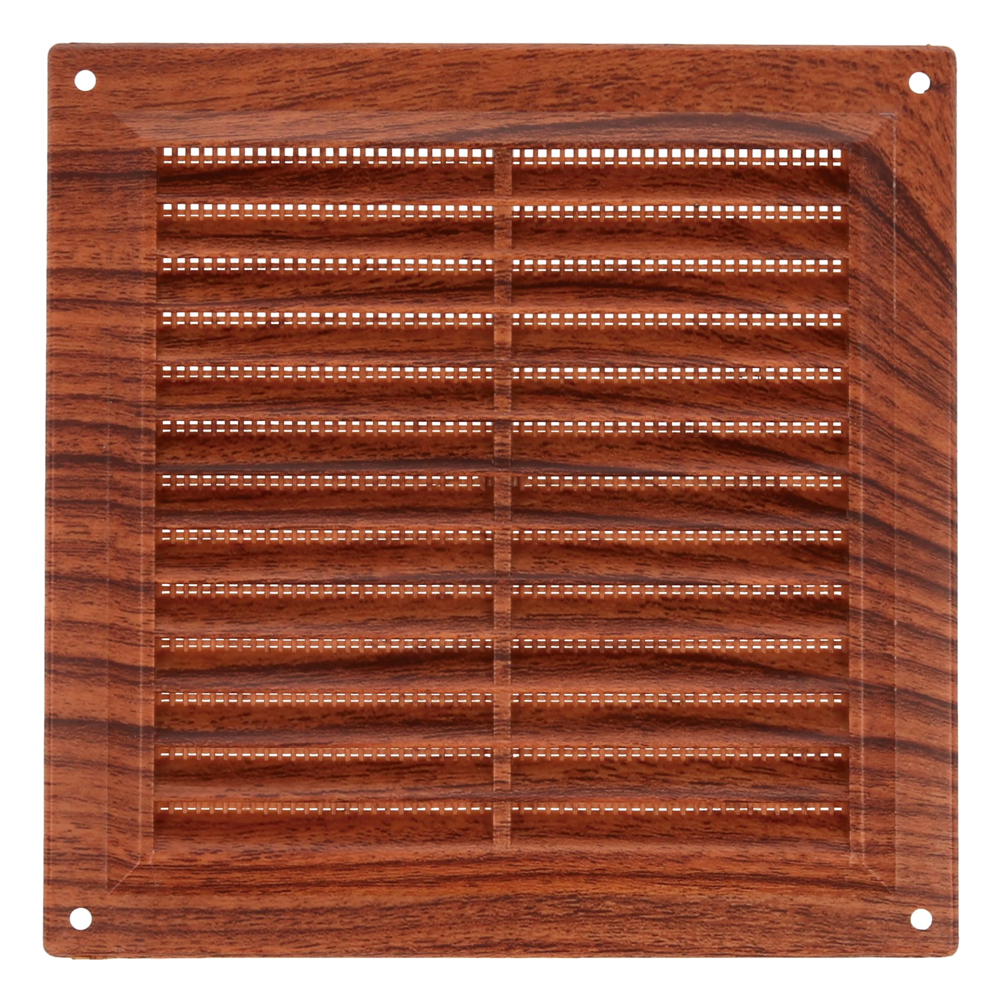 Amig - Square Plastic Ventilation Grille with Mosquito Net | Ventilation Grille for Air Outlets | Ideal for Ceilings | Dimensions: 200 x 200 mm | Colour: Sapelli