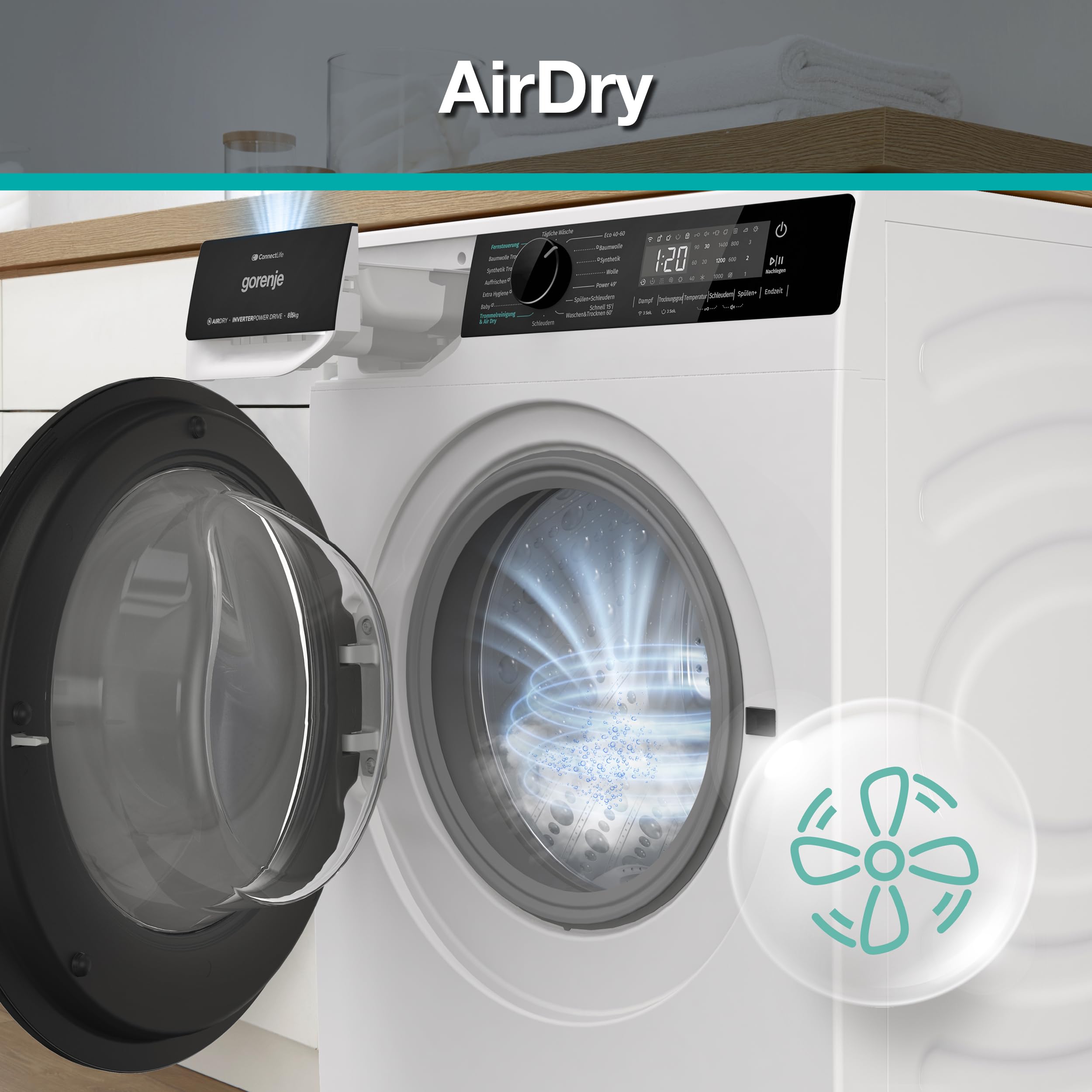 Gorenje WD2PA854ADW Waschtrockner 8kg Waschen 5kg Trocknen 1400 U/min AirDry SterilTub AllergySteam PowerJetwash