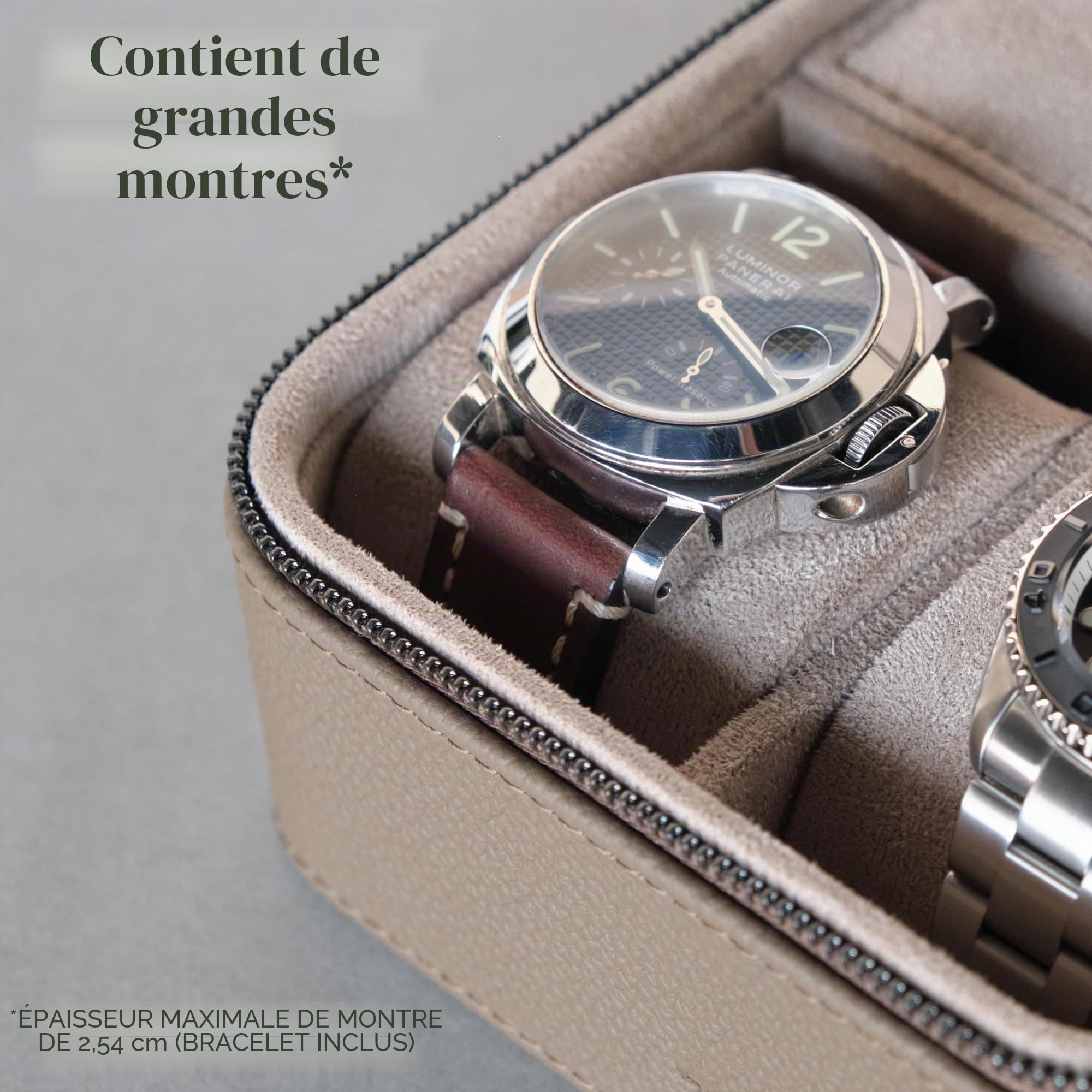 TAWBURY Étui en cuir pour montres de voyage – Boîte à montres pour 2 montres | Étui à montres pour femmes et hommes | Rangement de montres