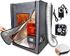 Multifunctional 3D Printer Enclosure with Adjustable Ventilation Kit Odor Eliminating Tent Cover for Anycubic Photon Mono, Elegoo Saturn, Mars 34 & Creality Halot Series Resin 3D Printers