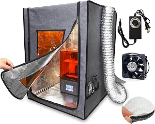 DORUNDEA Resin 3D Printer Enclosure with Adjustable Ventilation Kit - Odor Eliminating Tent for Anycubic Photon Mono, Elegoo Saturn/Mars, Creality Halot