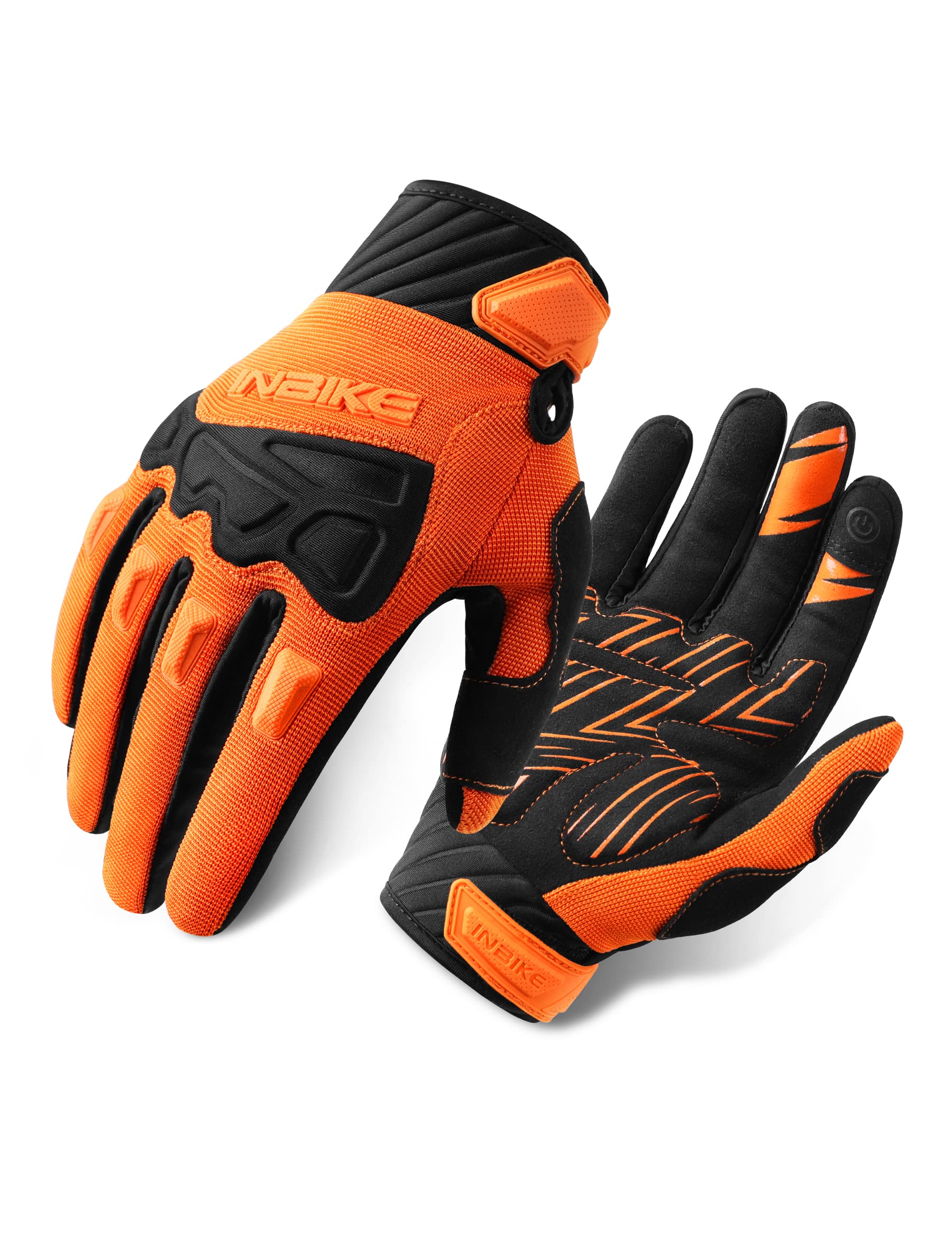 INBIKE MTB Handschuhe Motocross 100% Voll Schutz mit TPR Fingerpads und SCR-Pad für Flexibilität beim Rennradfahren, Mountainbiken, Faltradfahren, Fixed-Gear-Radfahren usw