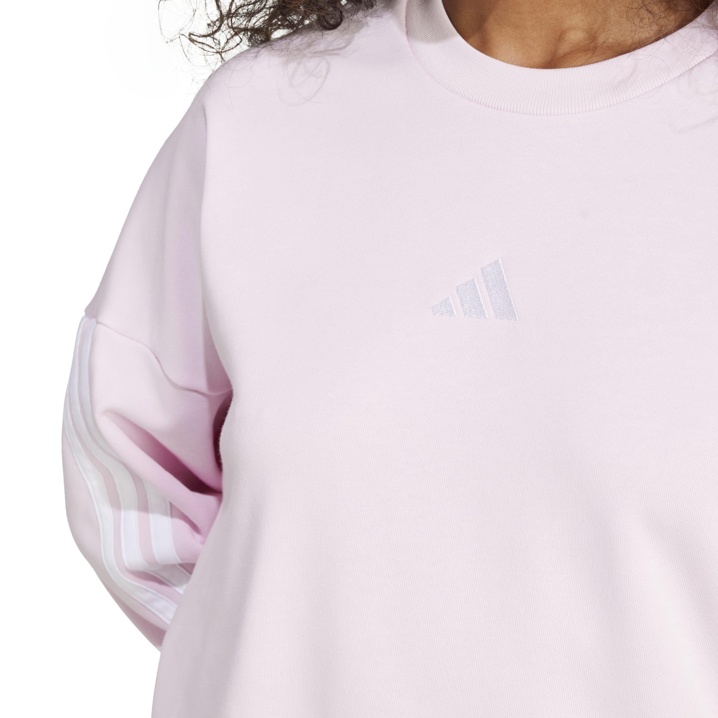 adidas Kobiety ESSENTIALS 3-STRIPES FRENCH TERRY SWEATSHIRT, clear pink/white, S