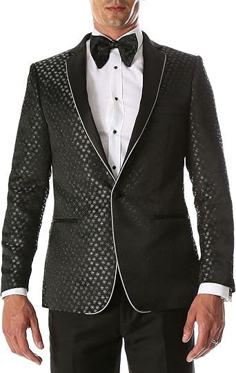 patterned tuxedo jacket