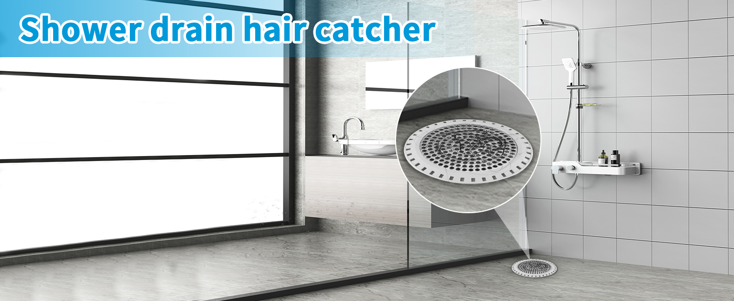 Aluvor Weighted Metal Shower Drain Hair Catcher - Flat Strainer Cover For Bathtub & Sink (4.9"x4.9")